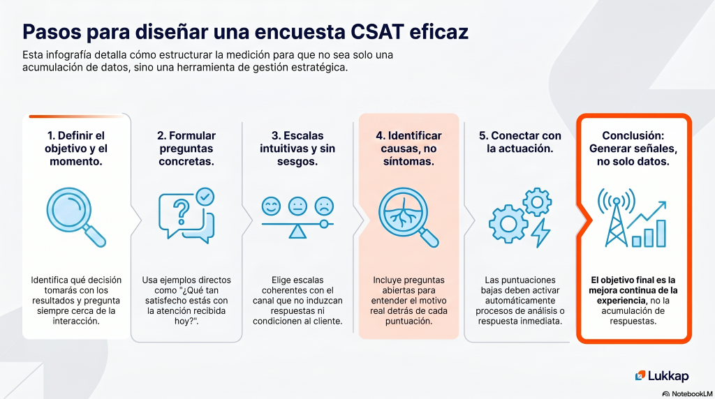 6 pasos para diseñar una encuesta CSAT eficaz
