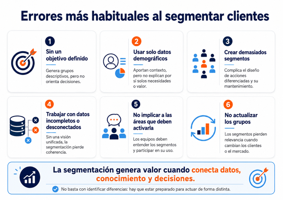 6 errores al segmentar de clientes
