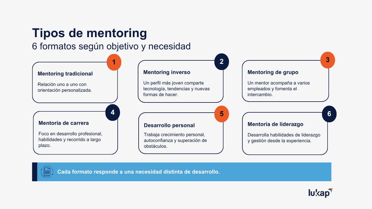 Infografía tipos de mentoring